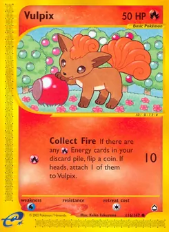 Vulpix, card 116 from Aquapolis