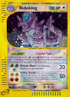 Nidoking, card 150 from Aquapolis