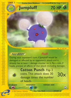 Jumpluff, card 17 from Aquapolis