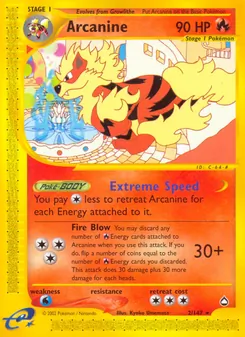 Arcanine, card 2 from Aquapolis