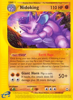 Nidoking, card 24 from Aquapolis