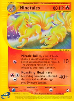 Ninetales, card 25 from Aquapolis