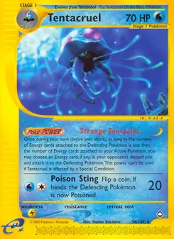 Tentacruel, card 38 from Aquapolis