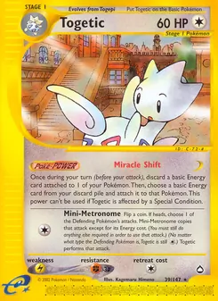 Togetic, card 39 from Aquapolis