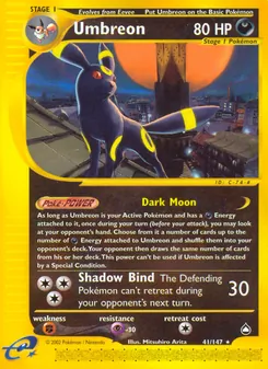 Umbreon, card 41 from Aquapolis