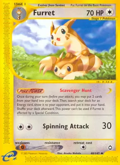 Furret, card 48 from Aquapolis