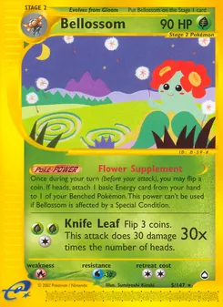 Bellossom, card 5 from Aquapolis