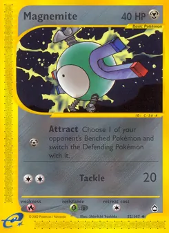 Magnemite, card 52 from Aquapolis