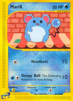Marill, card 53 from Aquapolis
