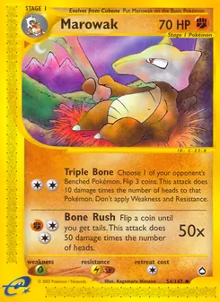 Marowak, card 54 from Aquapolis