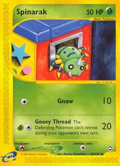 Spinarak, card 62 from Aquapolis