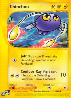 Chinchou, card 71 from Aquapolis