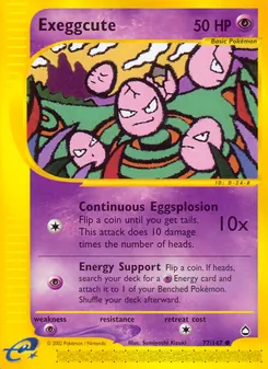Exeggcute, card 77 from Aquapolis