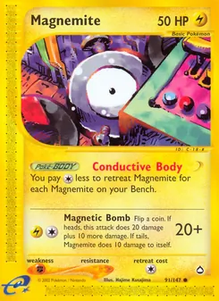Magnemite, card 91 from Aquapolis