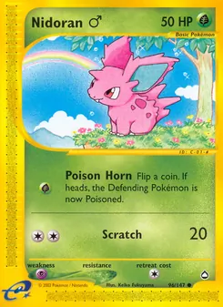 Nidoran ♂, card 96 from Aquapolis