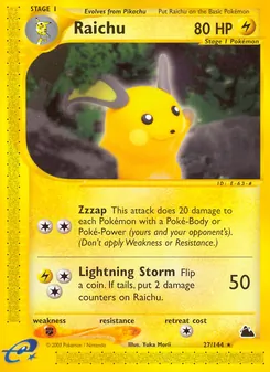 Raichu, Karte 27 aus Skyridge