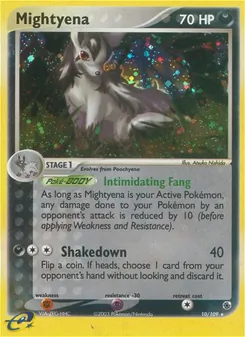 Mightyena, card 10 from Ruby & Sapphire