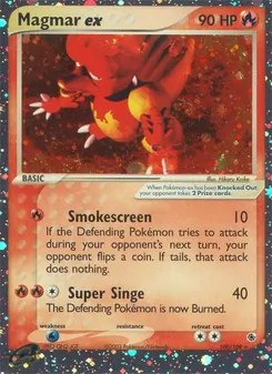 Magmar ex, card 100 from Ruby & Sapphire