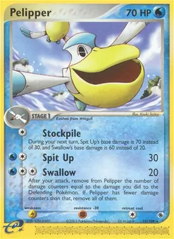 Pelipper, card 19 from Ruby & Sapphire