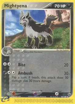 Mightyena, card 42 from Ruby & Sapphire