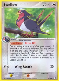 Swellow, card 46 from Ruby & Sapphire