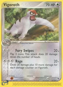 Vigoroth, card 47 from Ruby & Sapphire