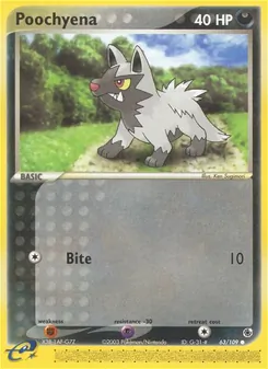 Poochyena, card 63 from Ruby & Sapphire