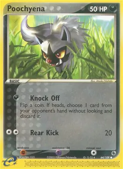 Poochyena, card 64 from Ruby & Sapphire
