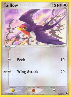 Taillow, card 72 from Ruby & Sapphire