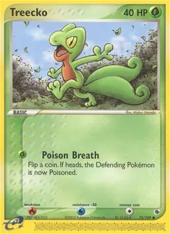 Treecko, card 75 from Ruby & Sapphire