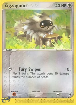 Zigzagoon, card 79 from Ruby & Sapphire