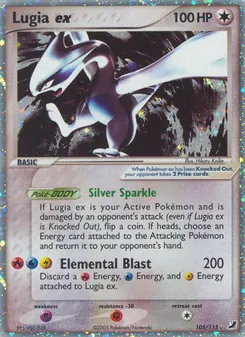 Lugia-ex, Karte 105 aus EX Verborgene Mächte