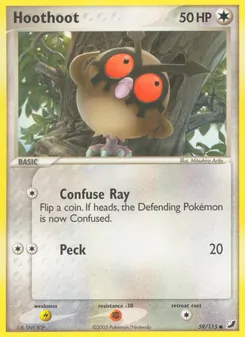 Hoothoot, Karte 59 aus EX Verborgene Mächte