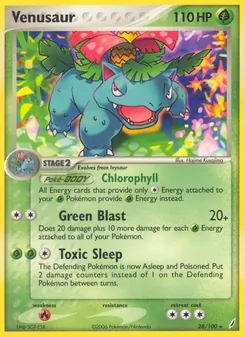 Bisaflor, Karte 28 aus EX Crystal Guardians