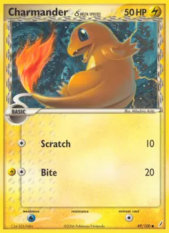 Glumanda δ, Karte 49 aus EX Crystal Guardians