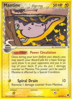 Mantax δ, Karte 20 aus EX Dragon Frontiers