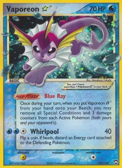 Vaporeon ☆, card 102 from Power Keepers