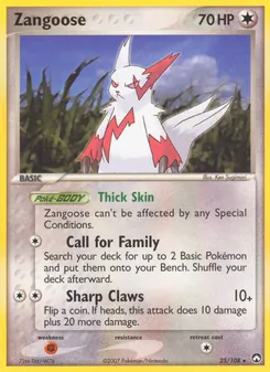 Zangoose, card 25 from Power Keepers