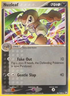 Nuzleaf, card 36 from Power Keepers