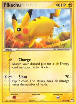 Pikachu, card 57 from Power Keepers