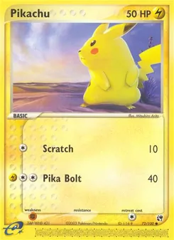 Pikachu, Karte 72 aus EX Sandsturm