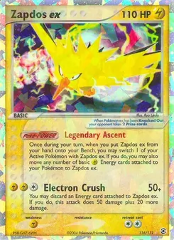 Zapdos-ex, Karte 116 aus EX Feuerrot & Blattgrün