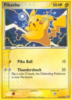 Pikachu, Karte 60 aus EX Smaragd
