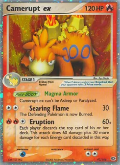 Camerupt-ex, Karte 92 aus EX Smaragd