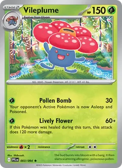 Vileplume, card 003 from Phantasmal Flames