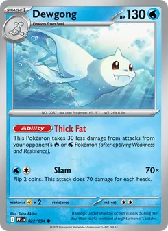 Dewgong, card 022 from Phantasmal Flames