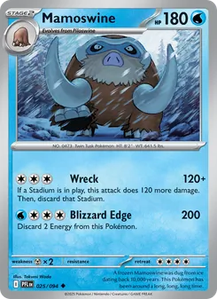 Mamoswine, card 025 from Phantasmal Flames
