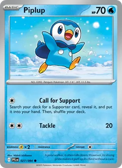 Piplup, card 027 from Phantasmal Flames
