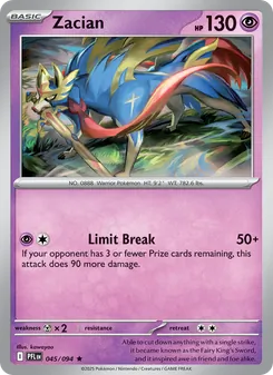 Zacian, card 045 from Phantasmal Flames