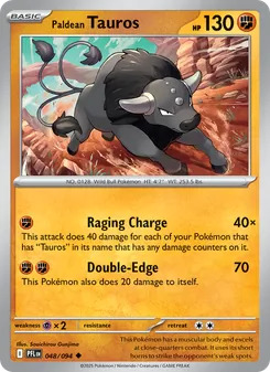 Paldean Tauros, card 048 from Phantasmal Flames